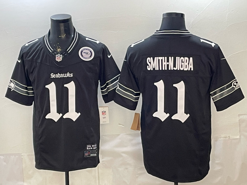 Men 2026 Seattle Seahawks #11 Smith Njigba black Nike Limited NFL Jersey 004